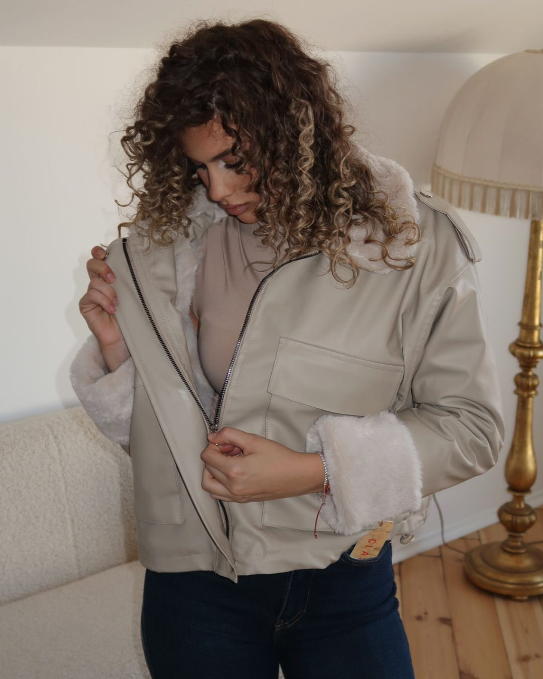 Grey District Kožna Jakna