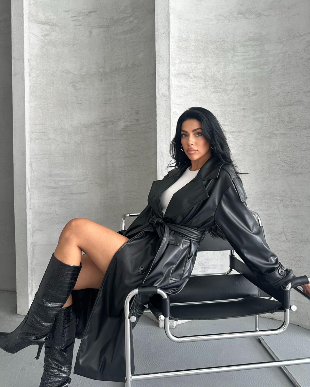 Midnight Leather Coat