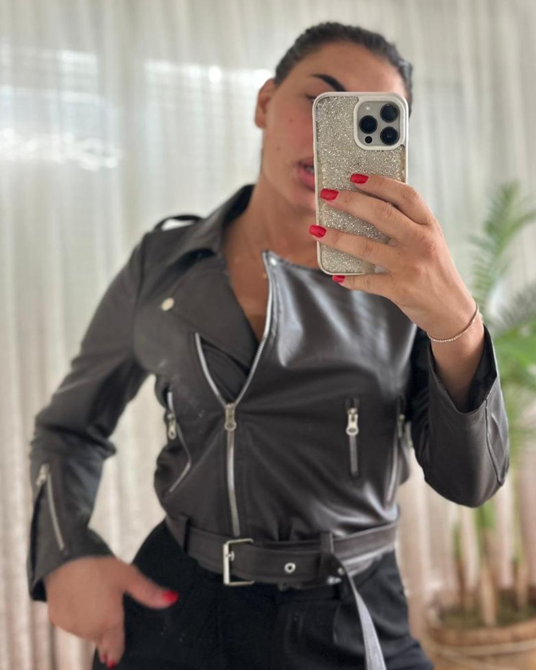 Brown Armor Kožna Jakna