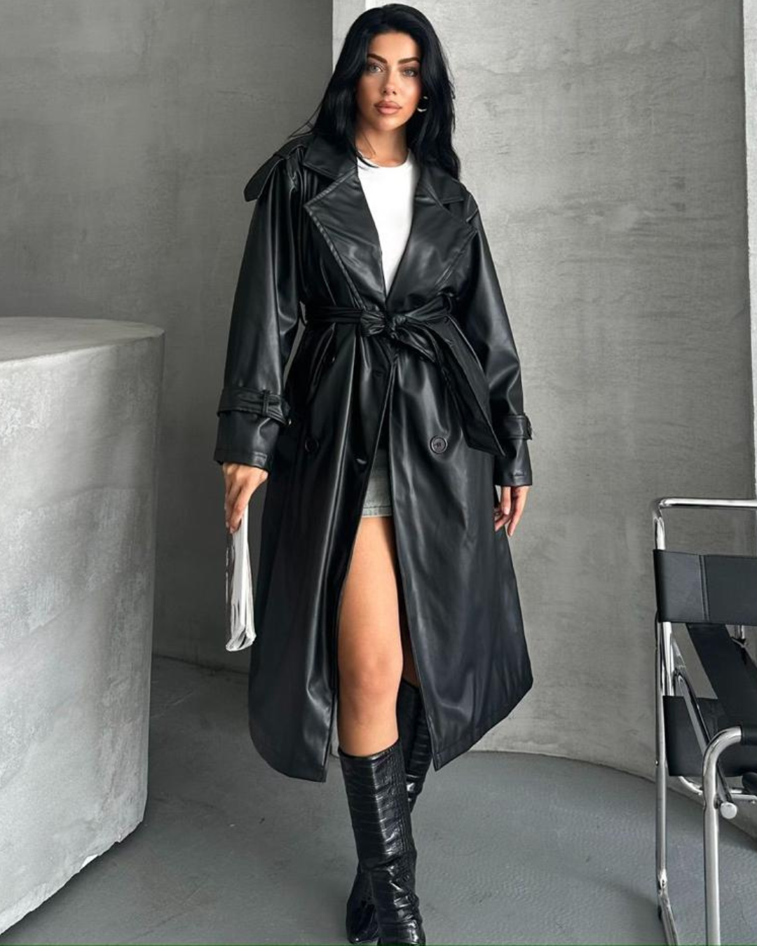Midnight Leather Coat