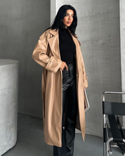 Nude Leather Coat