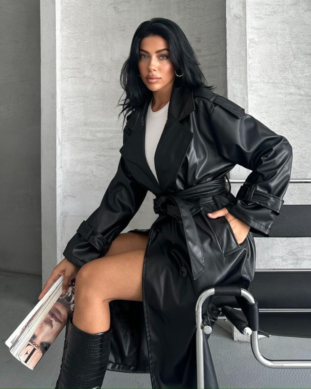 Midnight Leather Coat