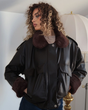 Mocha District Kožna Jakna