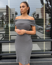 Silver Drift Off-Shoulder Haljina