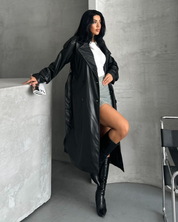 Midnight Leather Coat