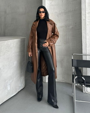 Camel Leather Coat