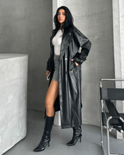 Midnight Leather Coat