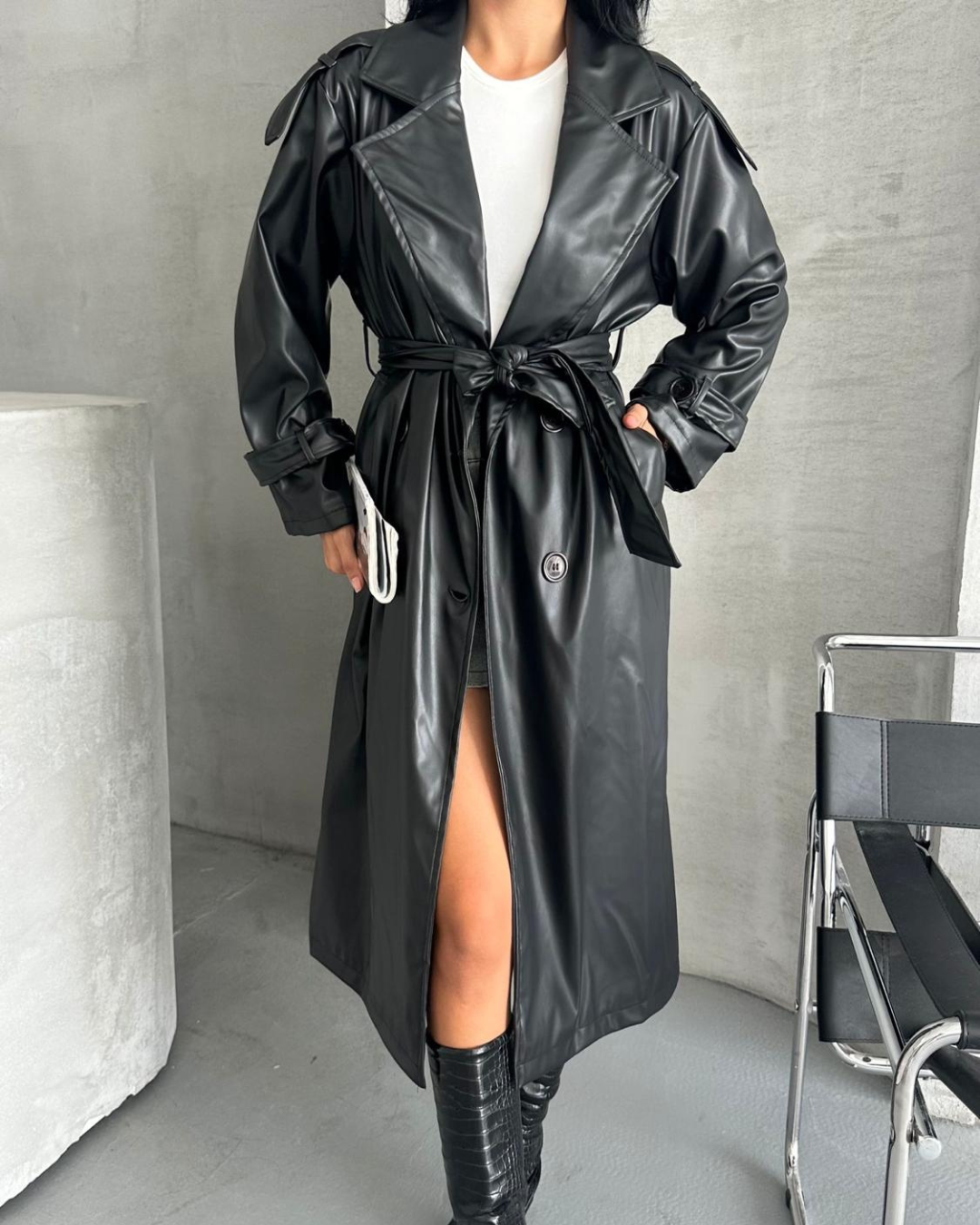 Midnight Leather Coat