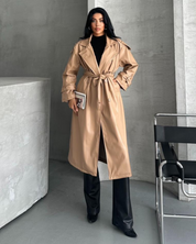 Nude Leather Coat