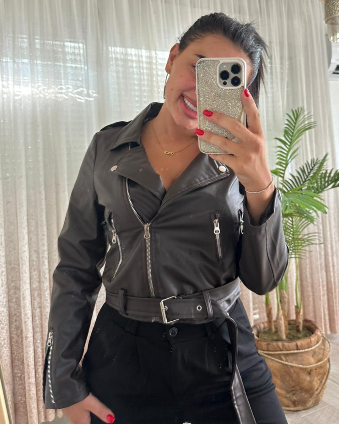 Brown Armor Kožna Jakna