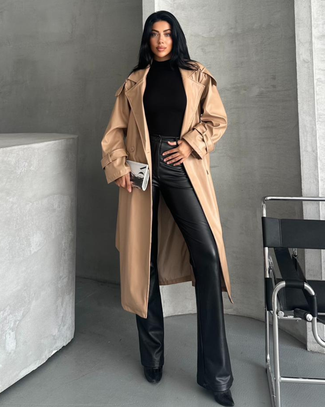 Nude Leather Coat