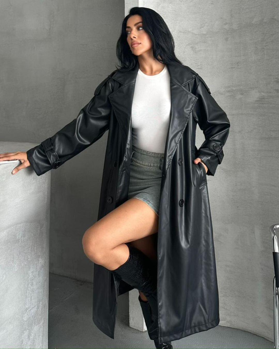 Midnight Leather Coat