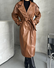 Camel Leather Coat