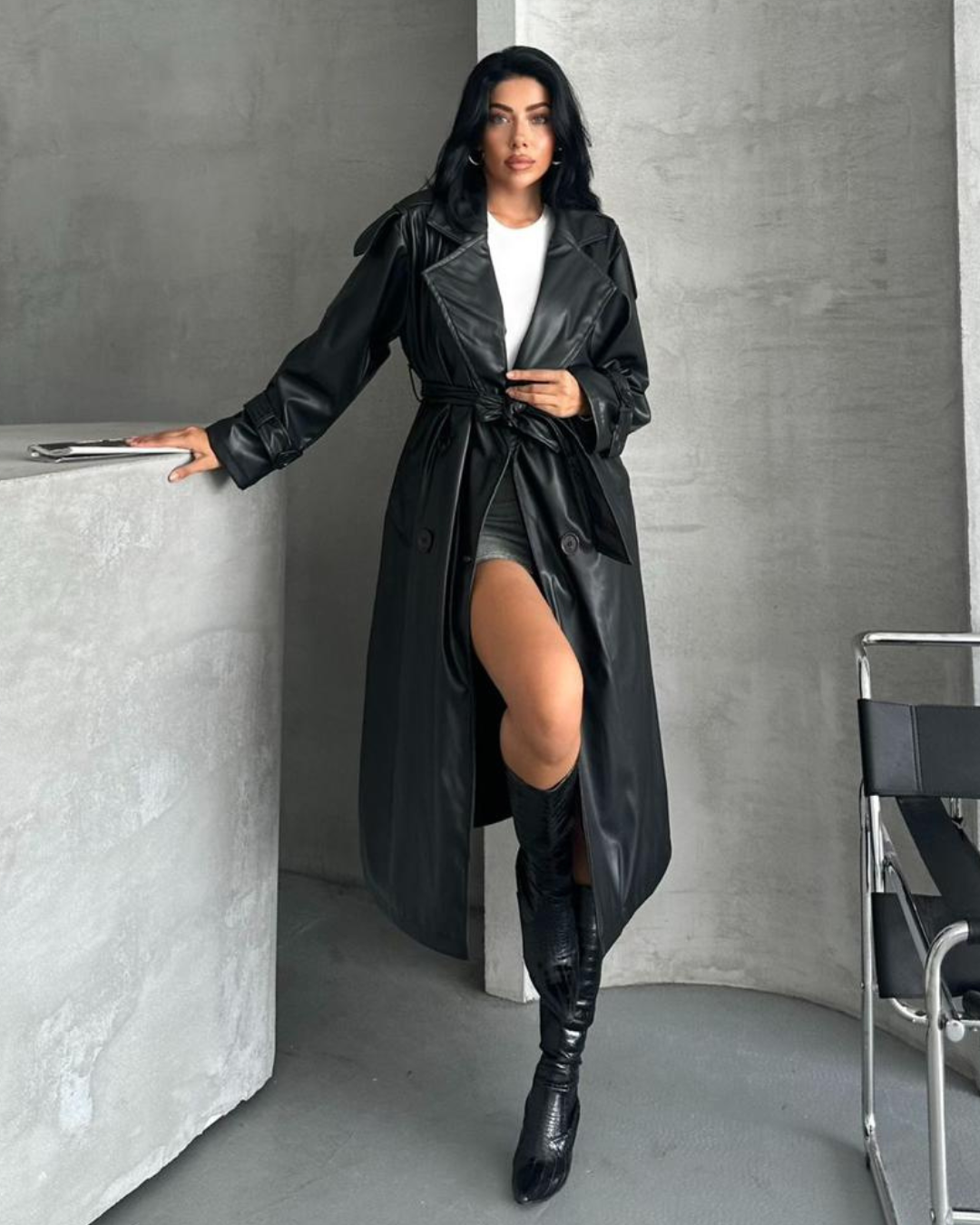 Midnight Leather Coat