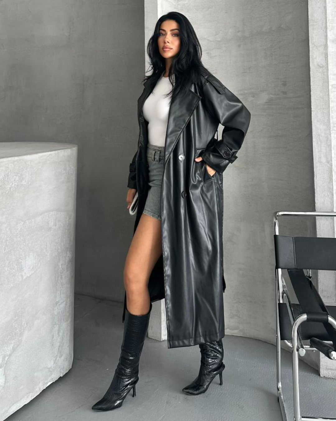 Midnight Leather Coat