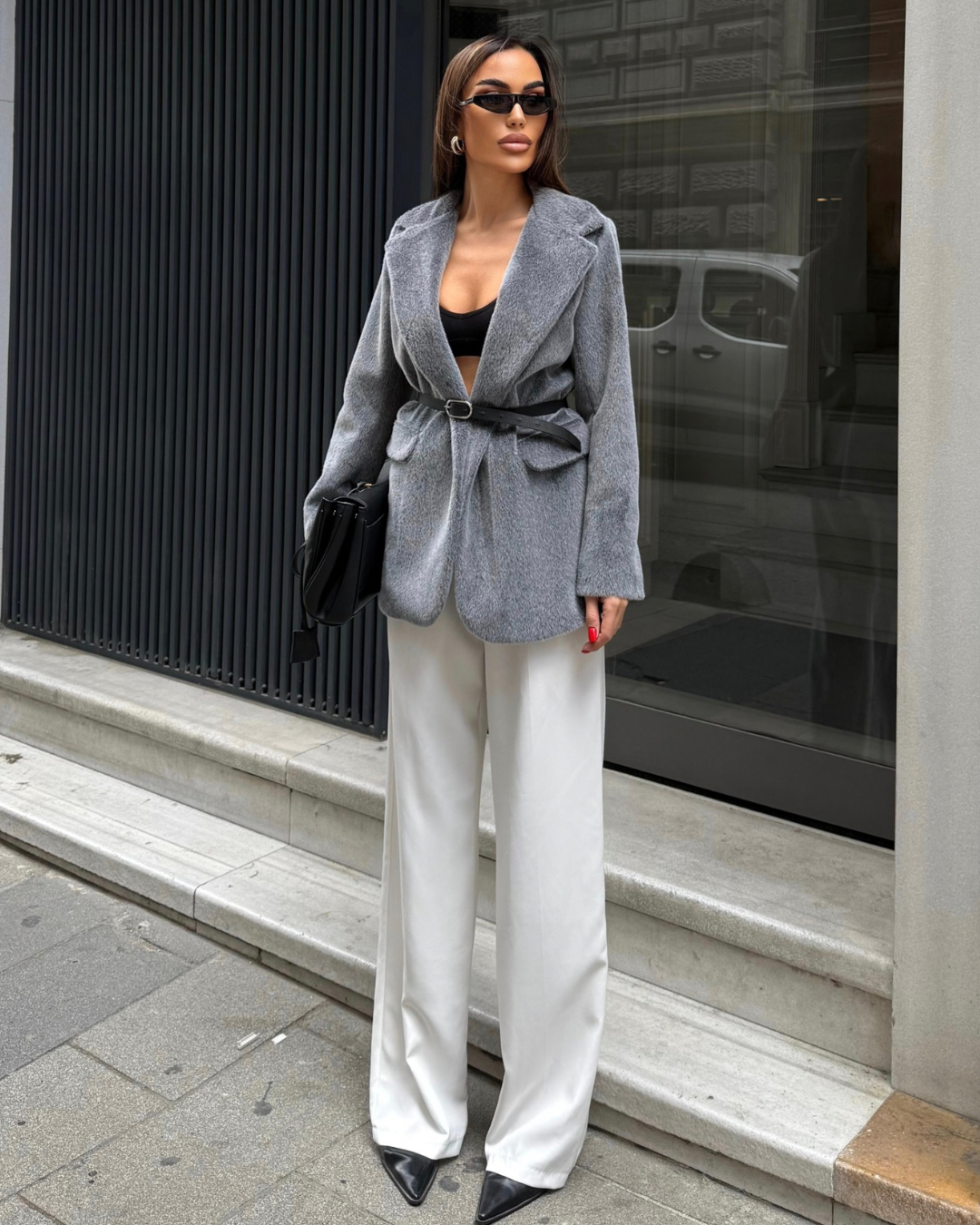 Grey Chic Oversized Blazer