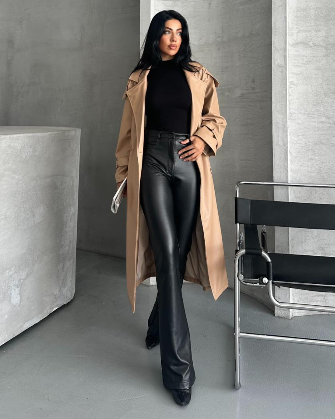 Nude Leather Coat