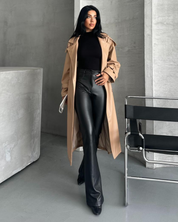 Nude Leather Coat