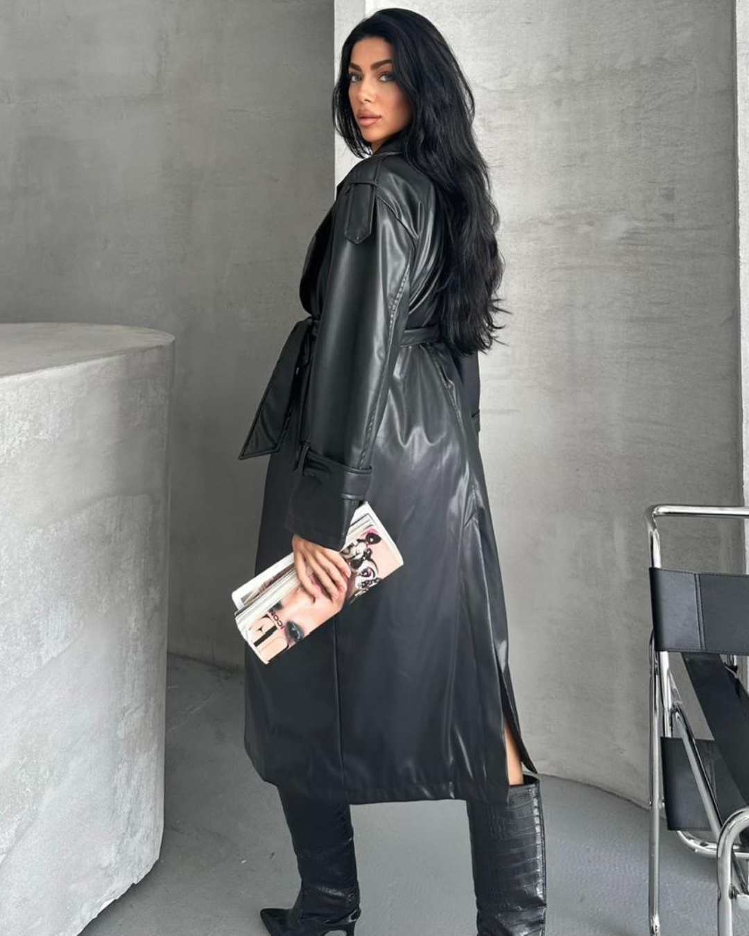 Midnight Leather Coat