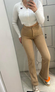 Beige Sculpted Essential Pants