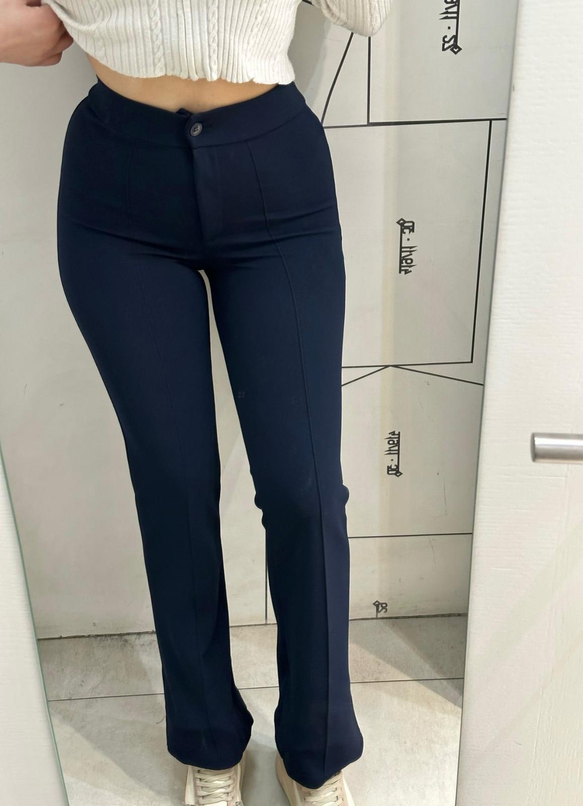 Navy Blue Sculpted Essential Pants
