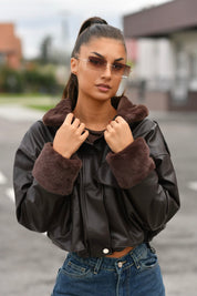 Mocha District Kožna Jakna