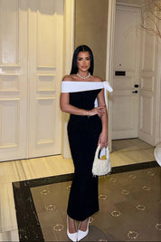 Elegant Contrast Maxi Haljina