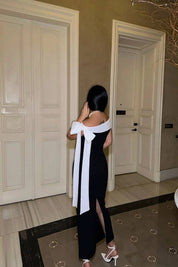 Elegant Contrast Maxi Haljina