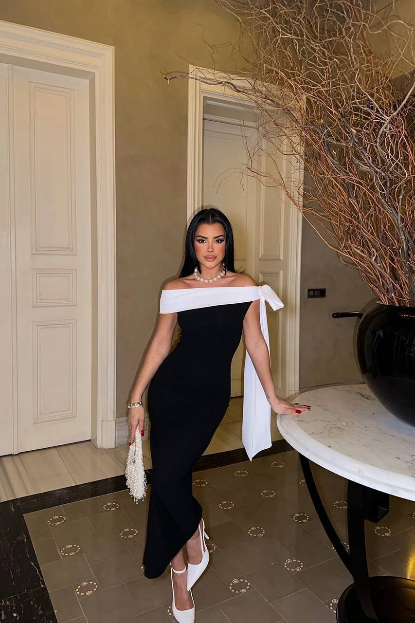 Elegant Contrast Maxi Haljina